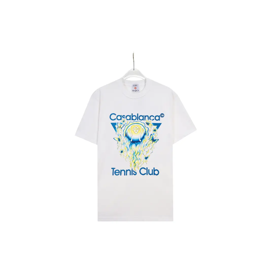 CASABLANCA Tennis Ball Logo T Shirt White