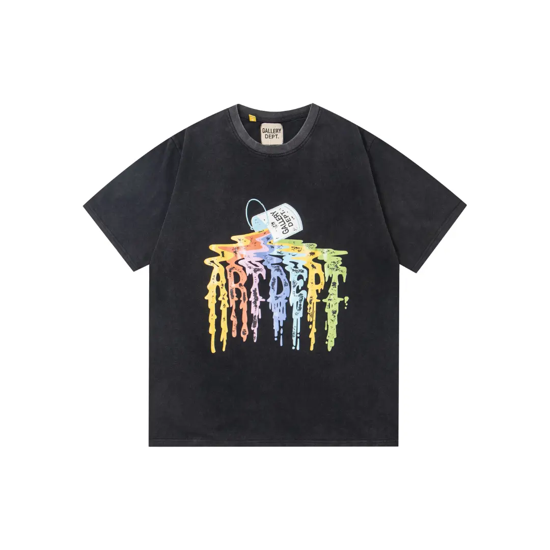 GALLERY DEPT. Dripping Paint Monogram T Shirt Black
