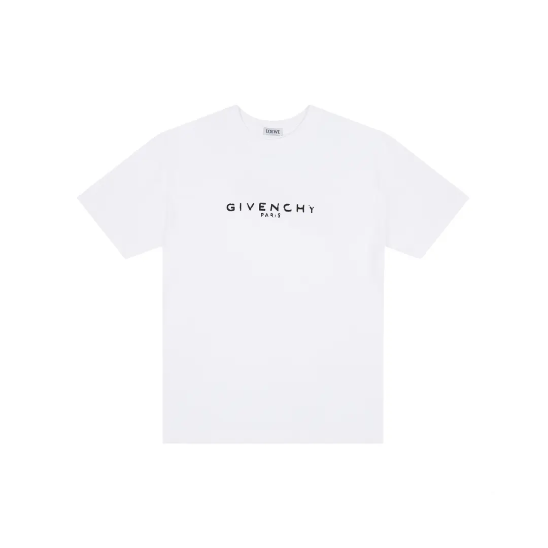Givenchy T Shirt White With Paris Text Logo Embosed