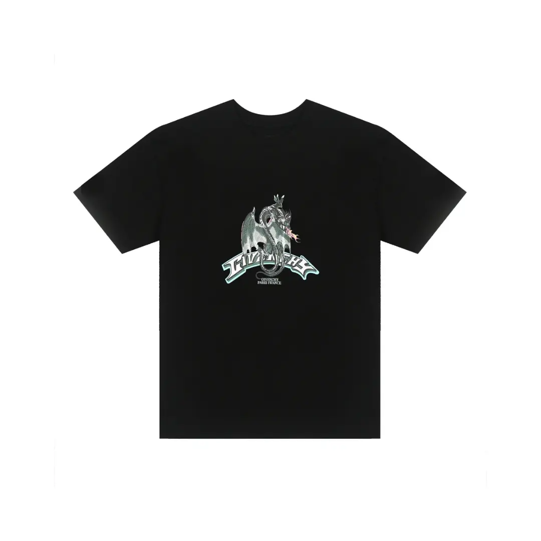 Givenchy T Shirt Black With Dragon Monogram