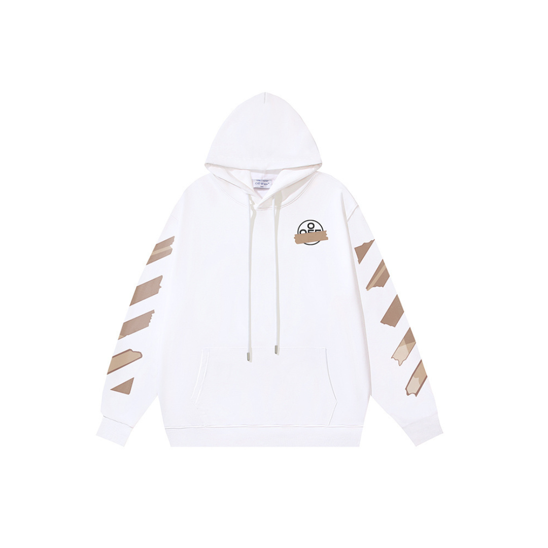 Off-White Hoodie White With Beige Design