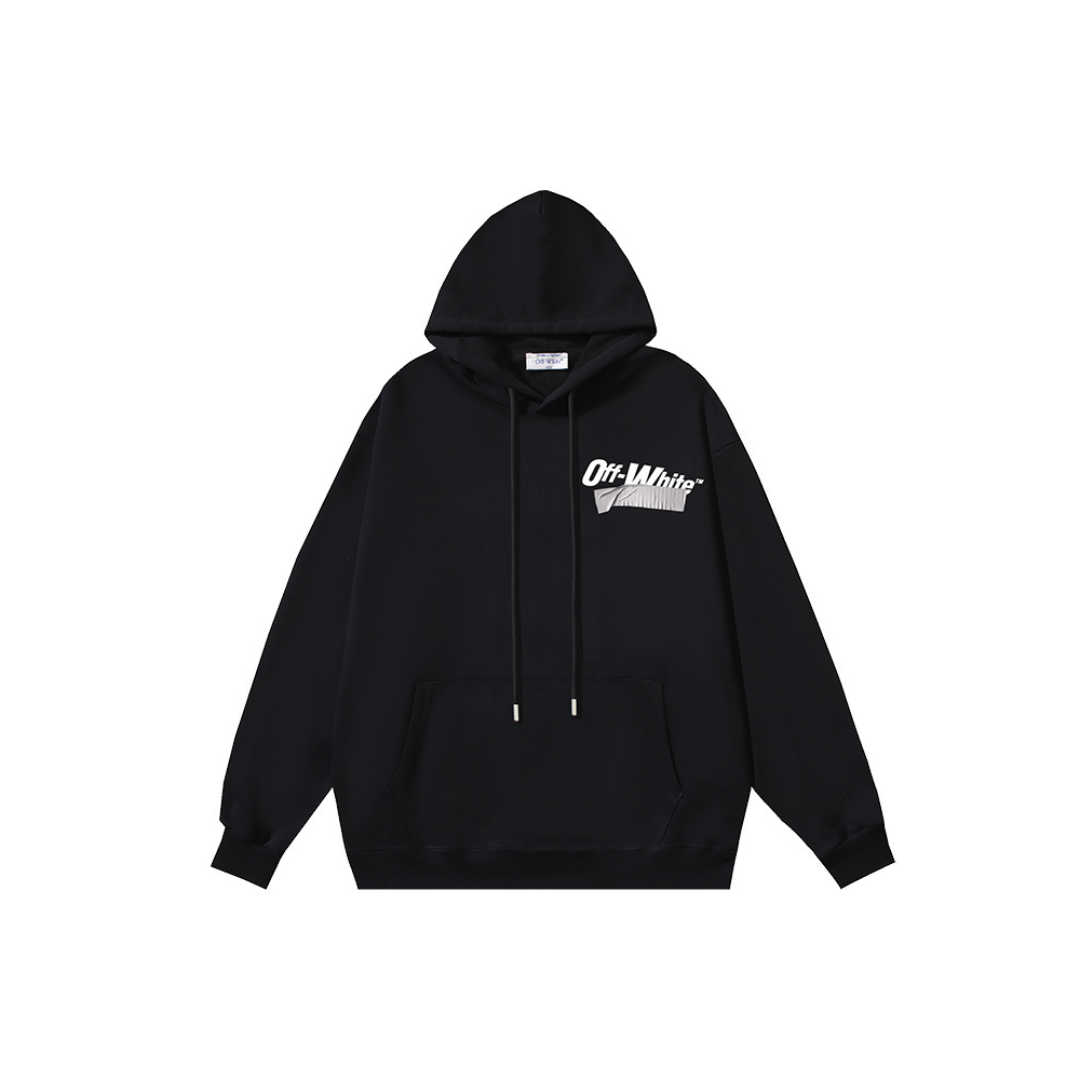 Off-White Black Hoodie Logo Print