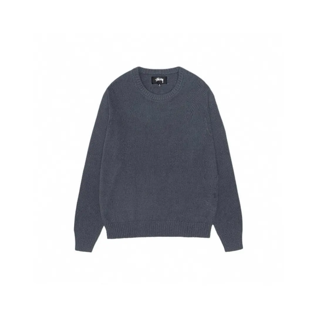 Stussy Crew Neck Sweater Charcoal Black Knitwear