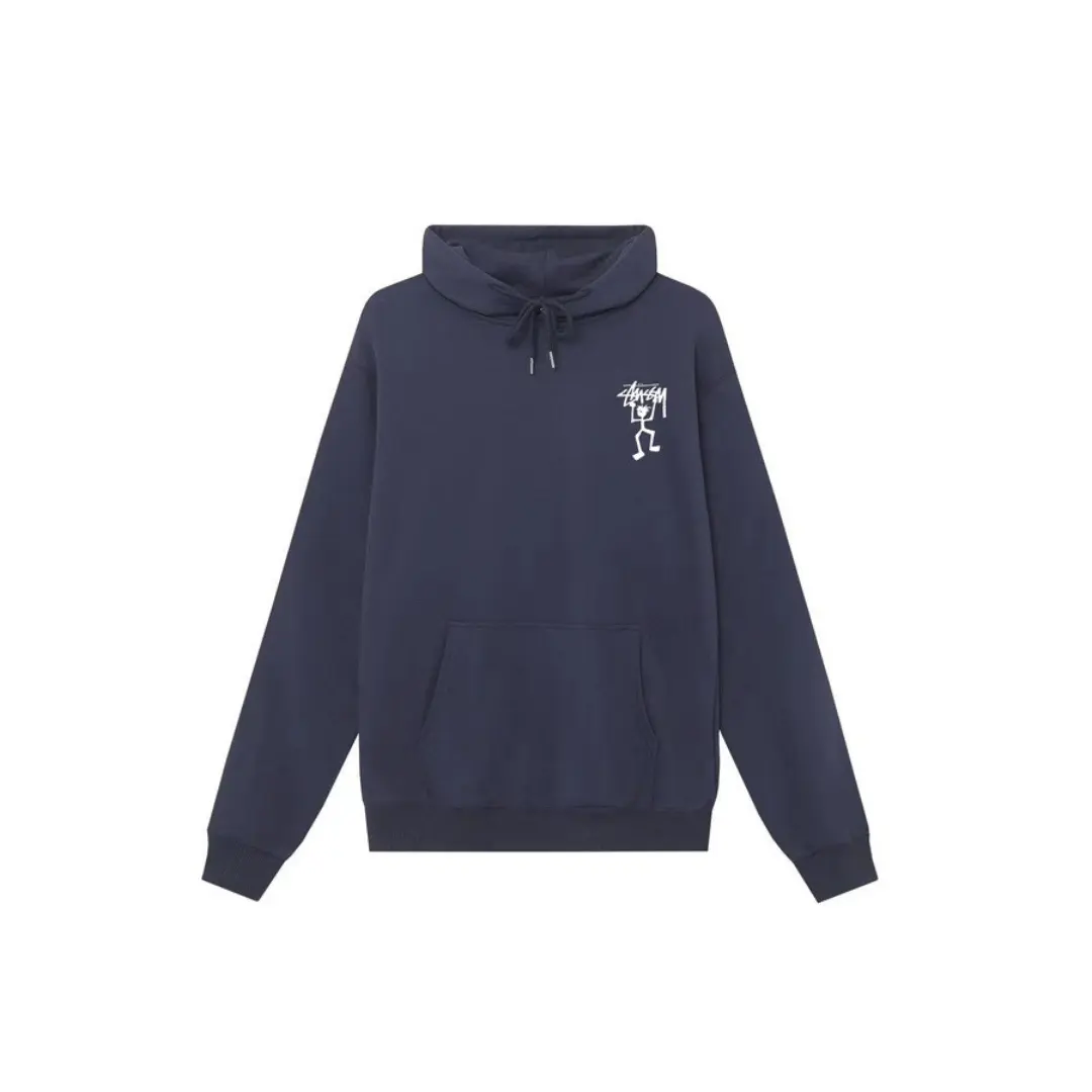 Stussy Navy Blue Warrior Man Cotton Hoodie