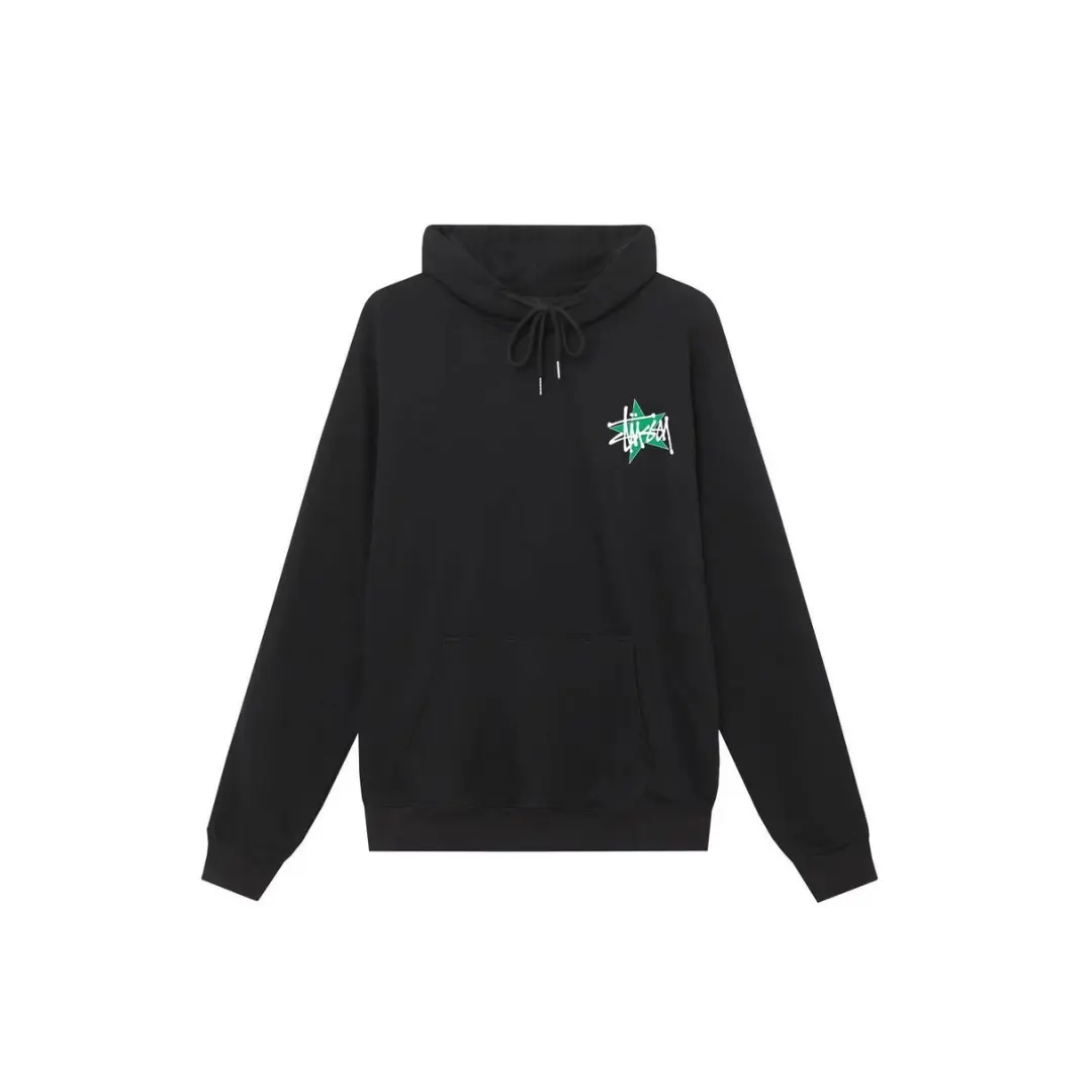 Stussy Star Pigment Dyed Cotton Hoodie Black