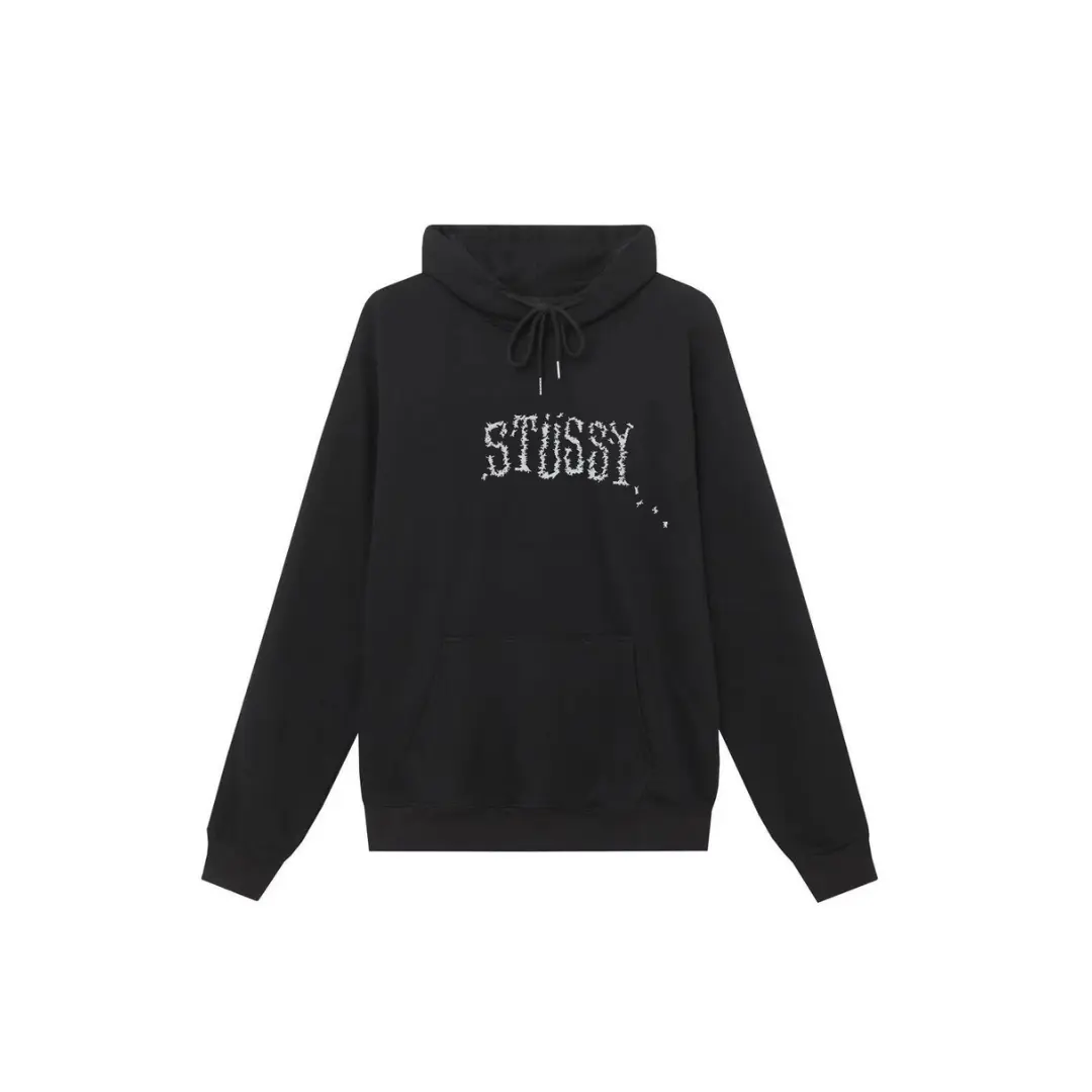 Stussy Monogram Printed Hoodie Black