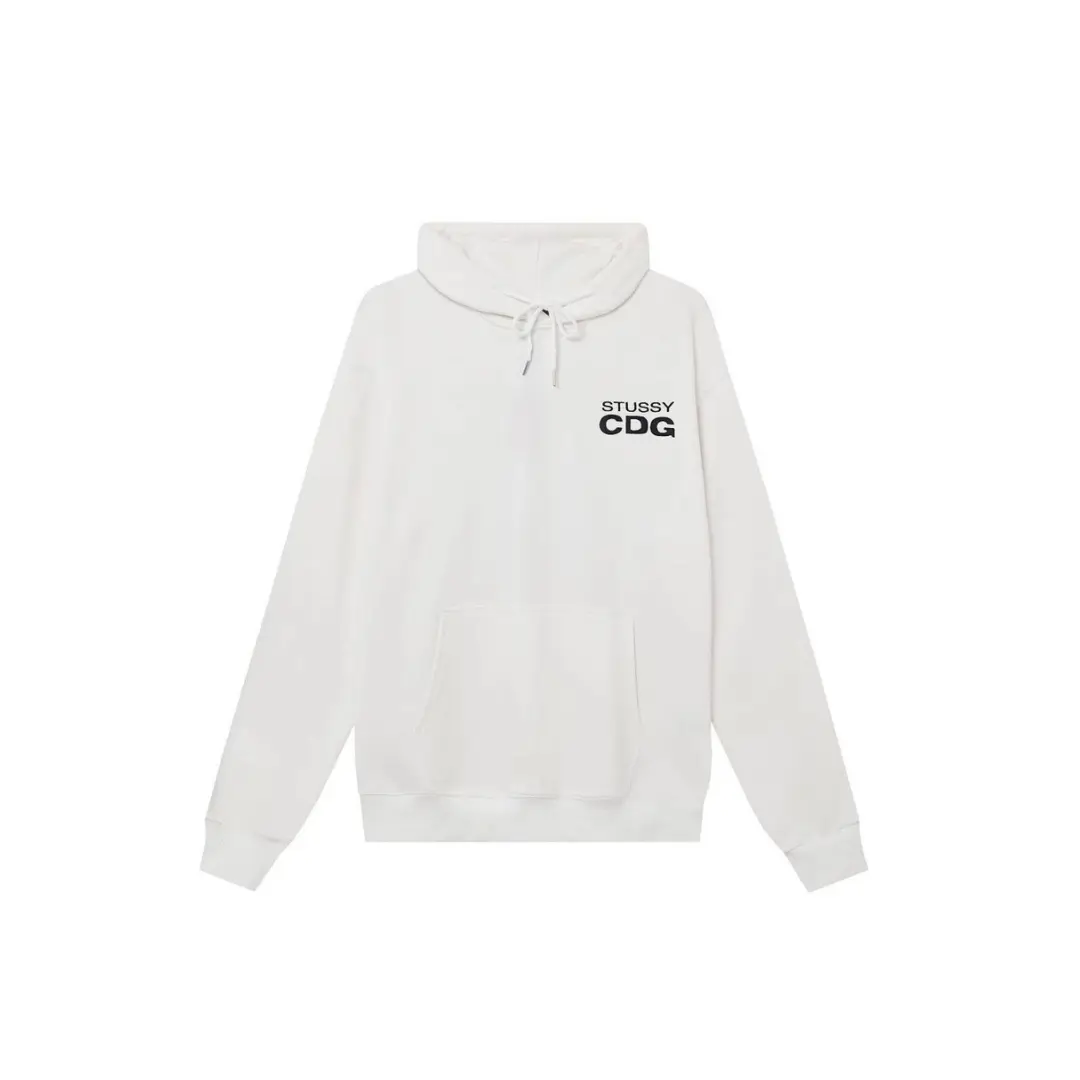 Stussy CDG Logo Hoodie White M1