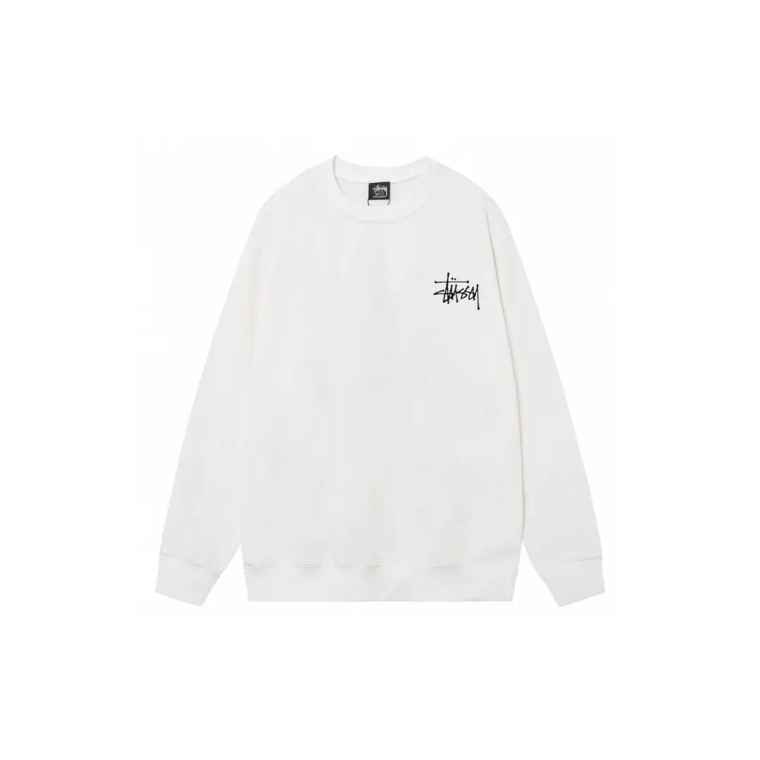 Stussy Logo Monogram Sweater White