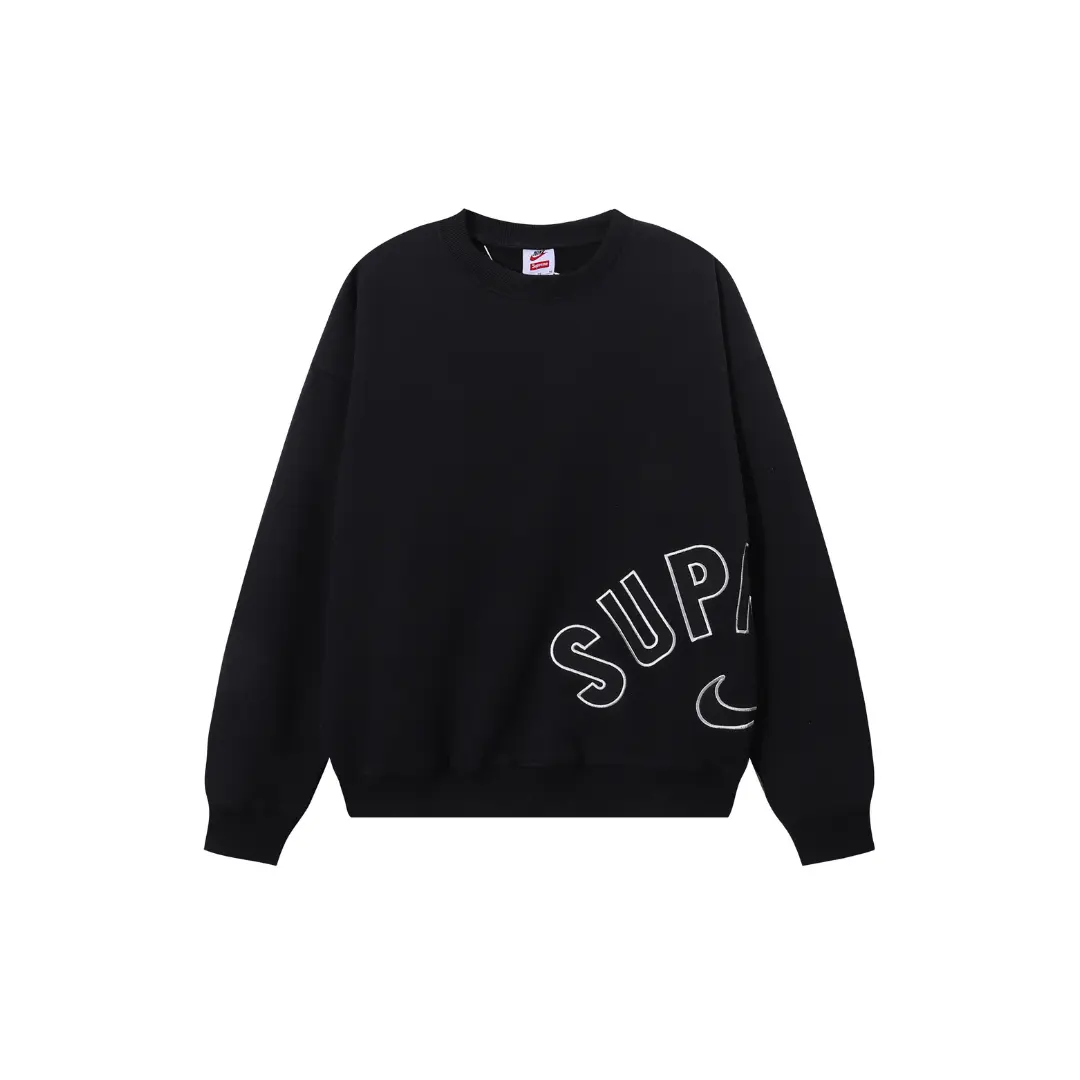 Supreme Crewneck Sweatshirt Black With Gray Logo
