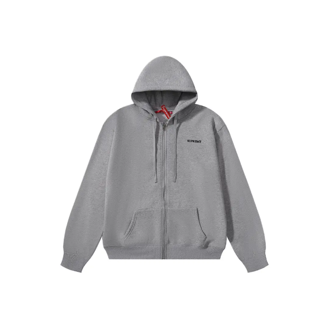 Supreme Zipper Hooded Hoodie Gray