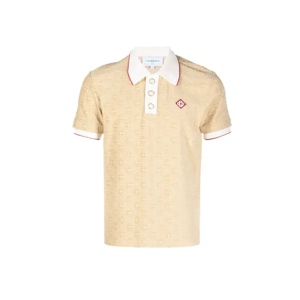 Casablanca monogram-jacquard polo top