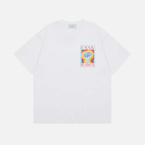 Casablanca Mind Vibrations T-Shirt White Organic Cotton Jersey