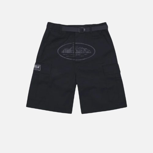 Corteiz Alcatraz Cargo Shorts Black M2