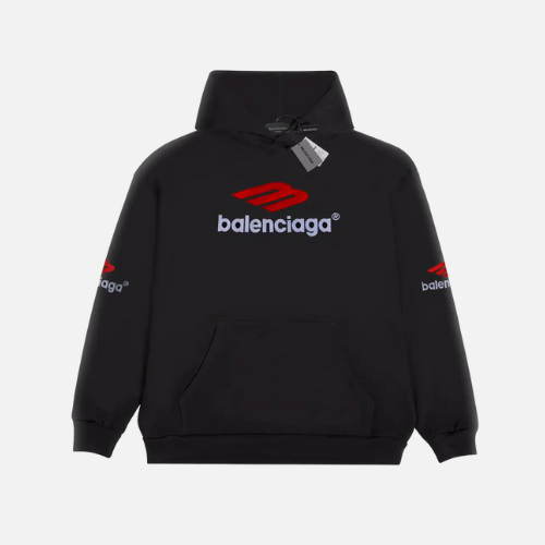 Hoodie Black White Red Balenciaga