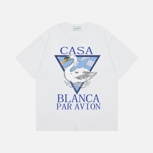 Casablanca Par Avion Screen-Printed T-shirt White Organic Cotton