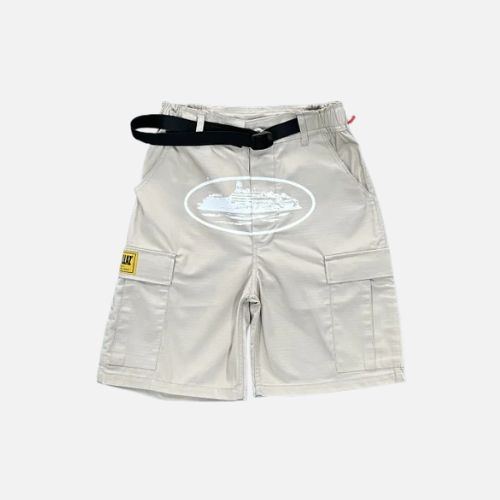 Corteiz Alcatraz Cargo Shorts Beige