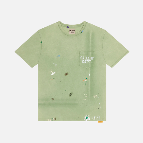Gallery Dept Vintage Logo Painted T-Shirt Light Green