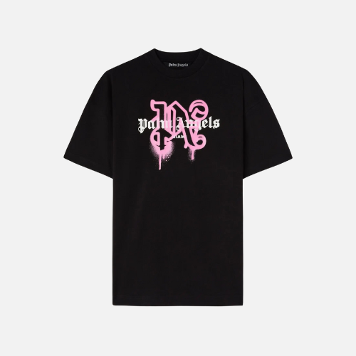 Palm Angels Miami Monogram Spray Print T-shirt Black