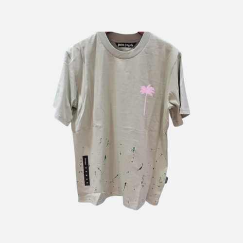 Palm Angels PXP Painted Cotton T-shirt Green
