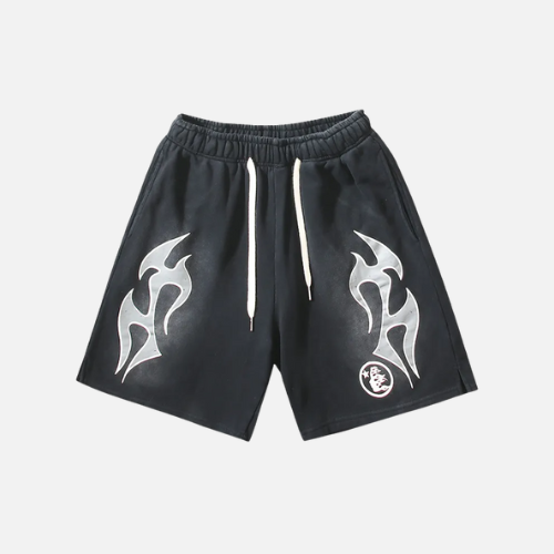 Hellstar Flame Shorts Black