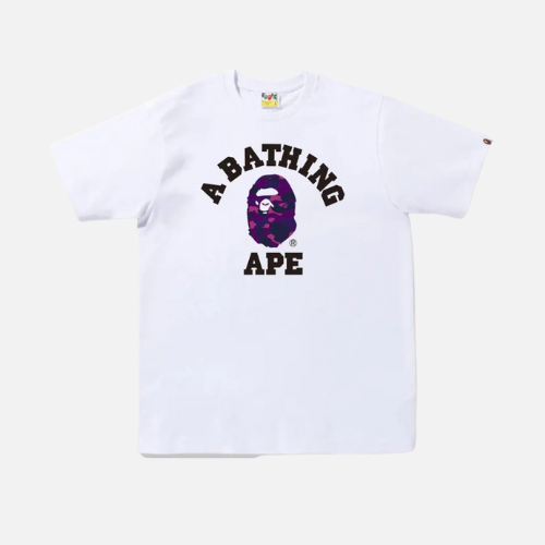 BAPE Color Camo College Tee White And Purple