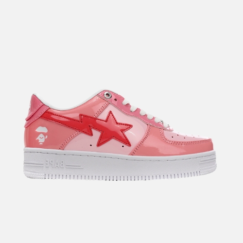 Bape STA Low Pink Paint Leather