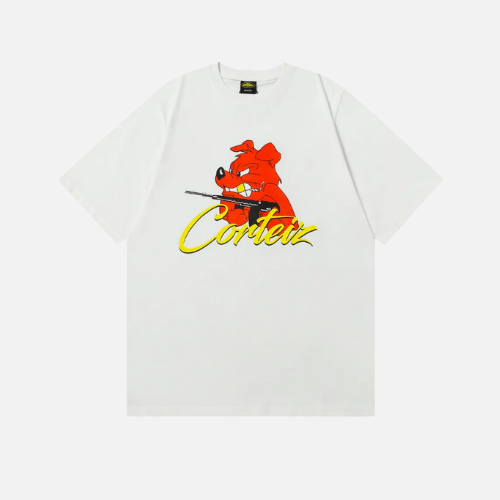 Corteiz K9 T-shirt White With A Red Dog Graphic