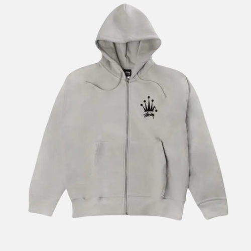 Stussy Crown-Print Hoodie Grey