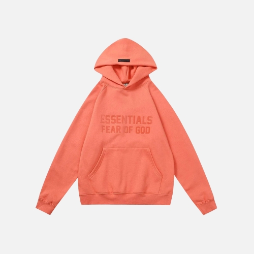 Essentials Fear of God Grey Hoodie Coral