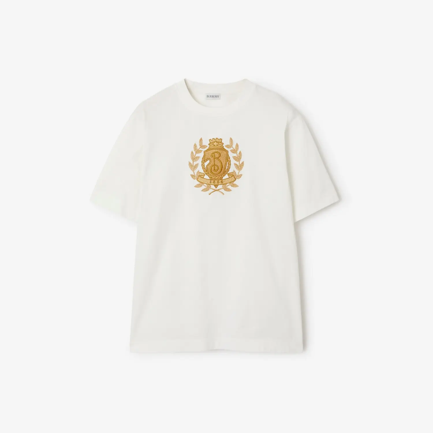 Burberry B Crest Cotton T-shirt Chalk