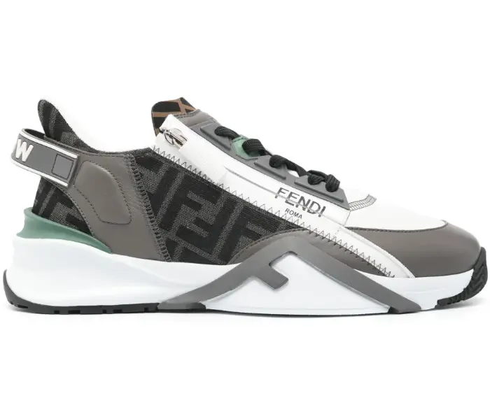 FENDI Flow FF-jacquard sneakers grey/white