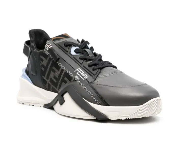 FENDI Flow panelled slip-on sneakers black/grey - Imagen 2