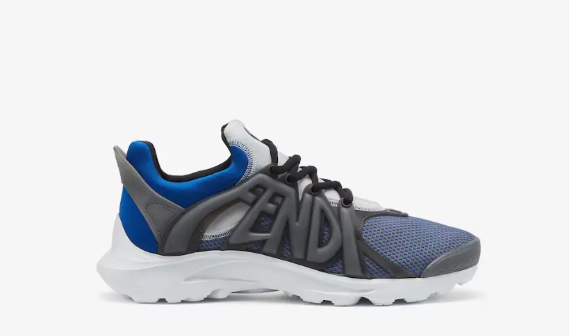 Fendi Tag Sneakers Blue technical mesh