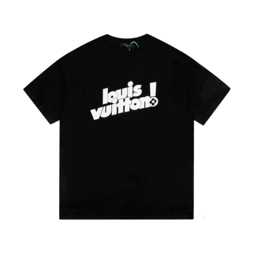 LV White Logo Black T-Shirt