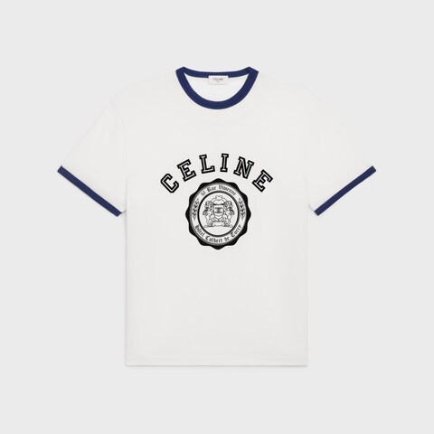 Celine Blason Loose T-shirt Cotton Jersey Off White