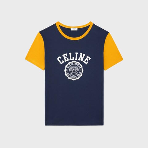Celine Blason Regular Fit Cotton Jersey T-shirt Navy