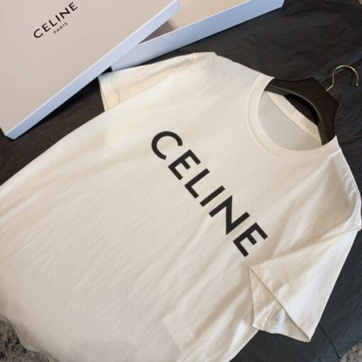 Celine Loose T-shirt Cotton Jersey Ecru
