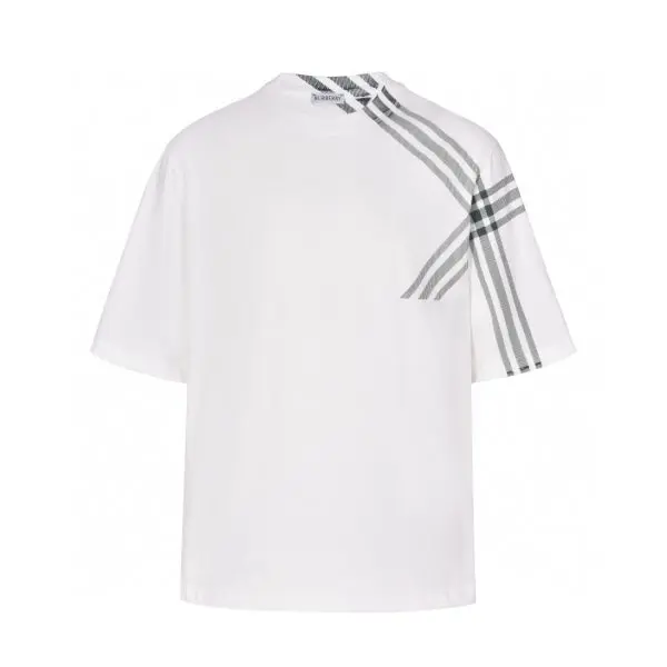 Burberry Check Sleeve Cotton T-Shirt White