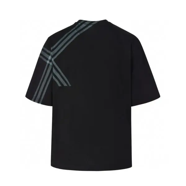 Burberry Check Sleeve Cotton T-Shirt Black - Imagen 2