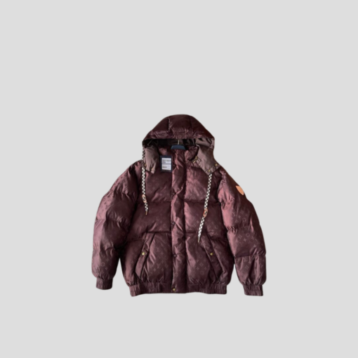 LV Monogram Down Blouson Or Puffer Jacket In A Dark Brown