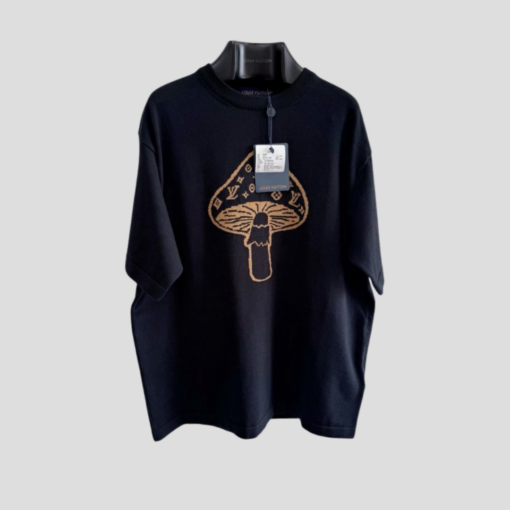 LV Short-Sleeved Intarsia Crewneck T-Shirt With A Mushroom Motif
