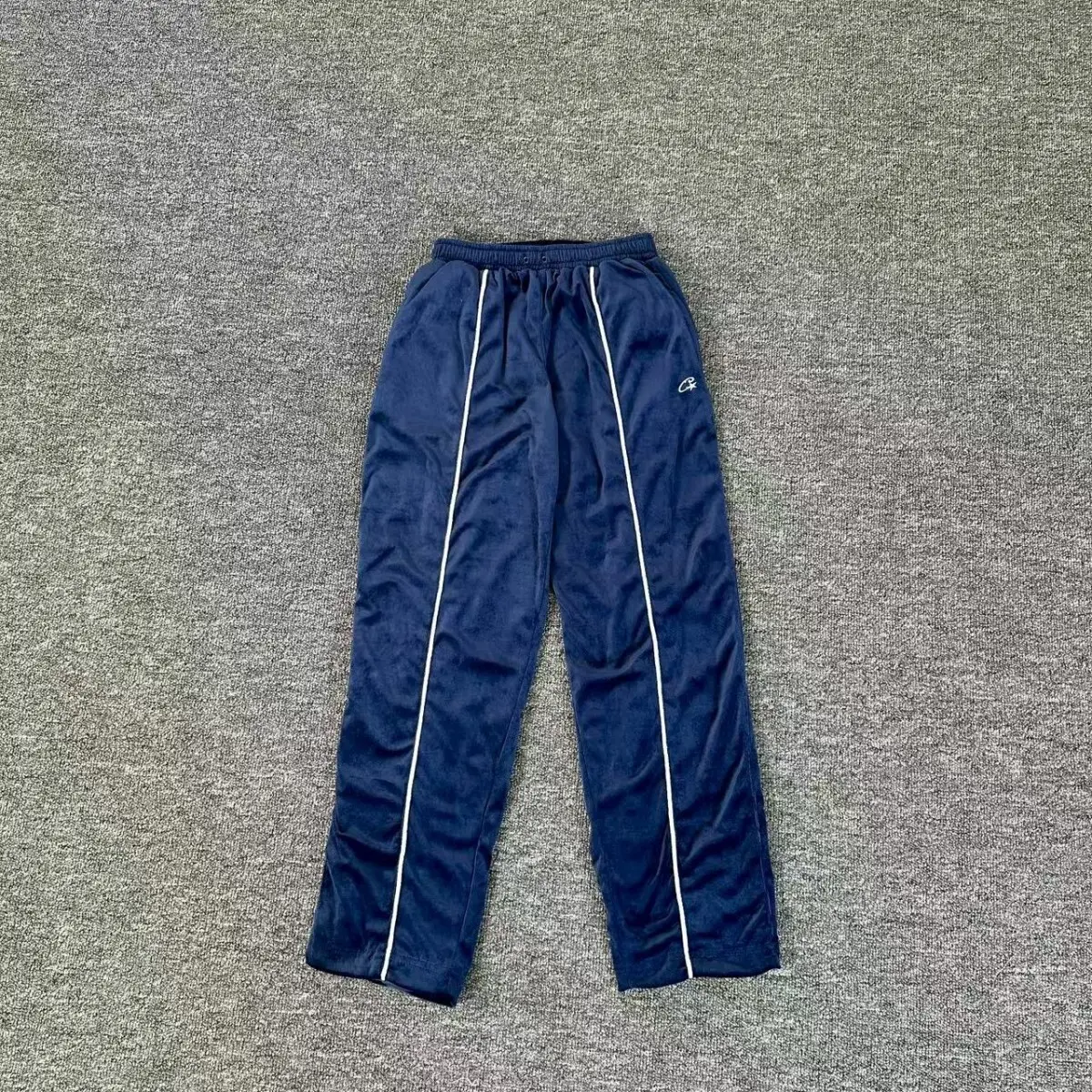 Corteiz CRTZ VVS Uptown Velour Track Pant Blue