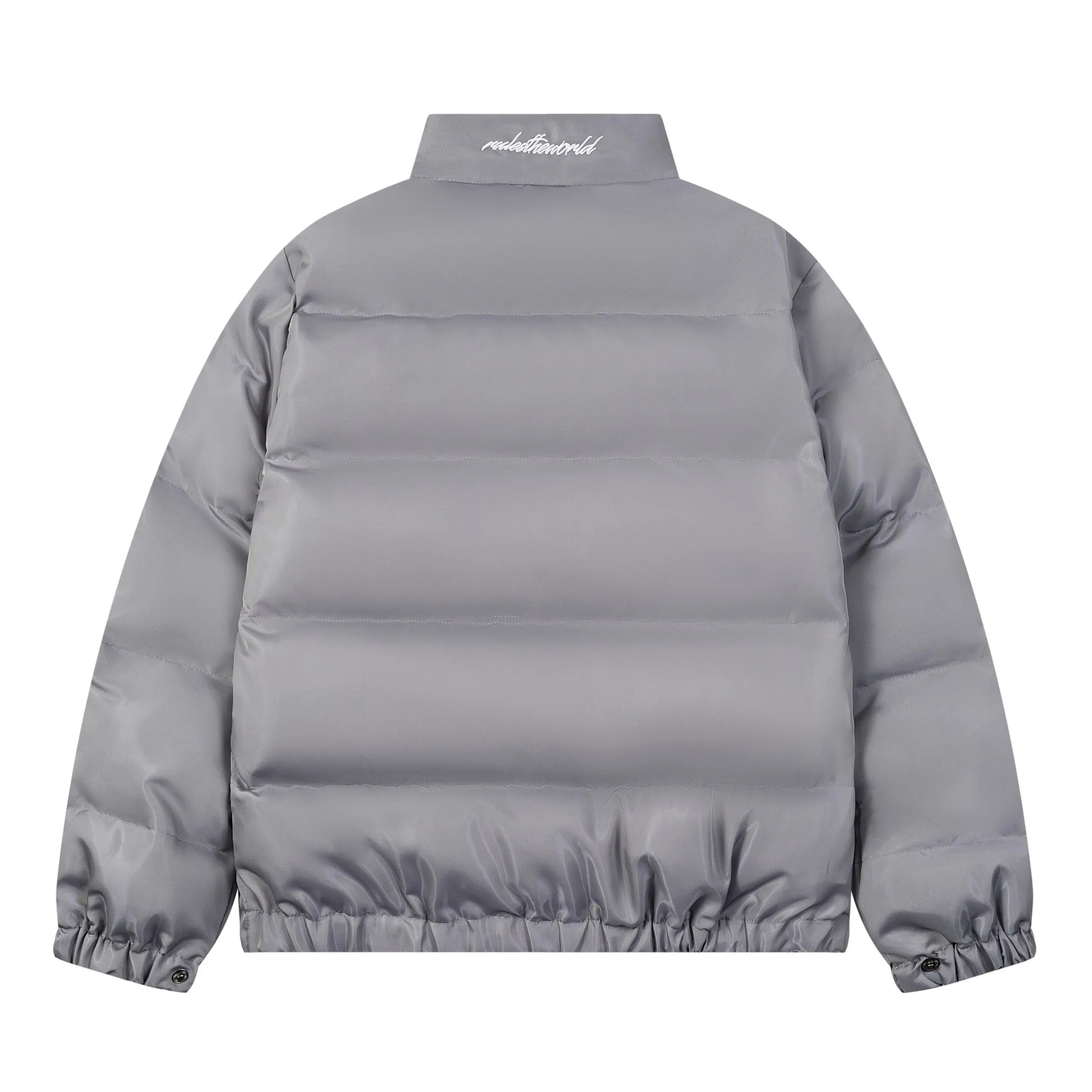 Corteiz Alcatraz Classic Hooded Down Puffer Jacket Gray - Imagen 2