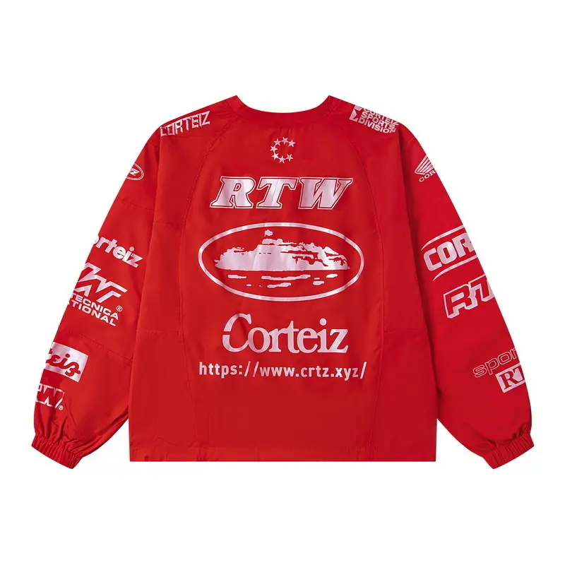 Corteiz Alcatraz Waterproof Windbreaker Crew Neck Radiant Red - Imagen 2