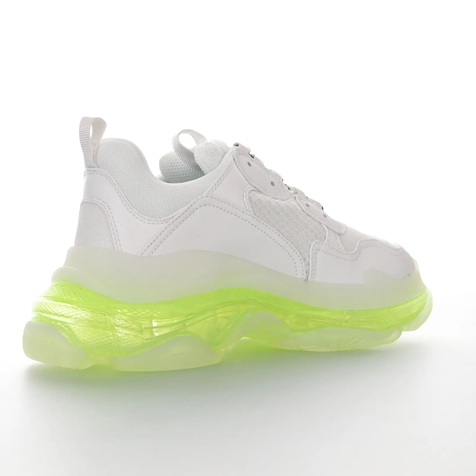 Balenciaga Triple S Transparent air cushion white black lemon green bottom - Imagen 2