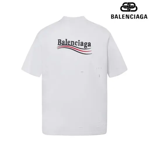 Balenciaga Short Sleeved Loose Fit T Shirt White - Imagen 2