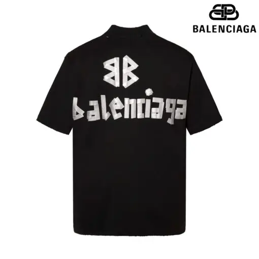 Balenciaga Tape Type Medium Fit T Shirt Faded Black - Imagen 2