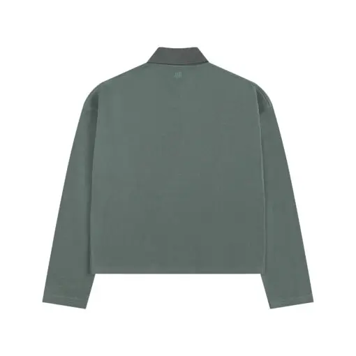 Ami Long Sleeve Polo Shirt Sage Green - Imagen 2