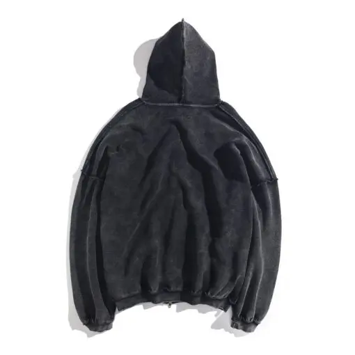 Balenciaga 3B Sport Inside Out Zip Up Hoodie Faded Black - Imagen 2