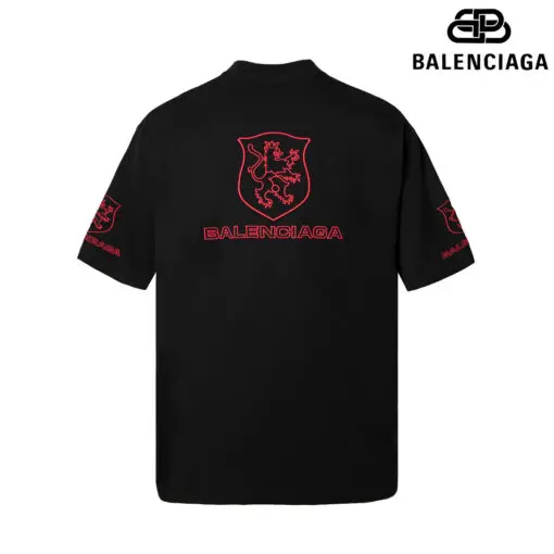 Balenciaga 3B Liquified Oversized T Shirt Black With Red Monogram - Imagen 2